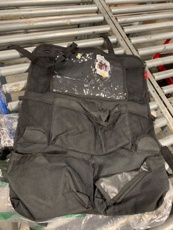 Photo 1 of ****FINAL SELL NOT RETURNS**RIPPED****Helteko Backseat Car Organizer, Kick Mats Back Seat Protector with Touch Screen Tablet Holder, Back Seat Organizer for Kids, Travel Accessories with 9 Storage Pockets Black