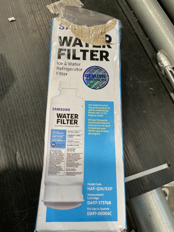 Photo 1 of ** FACTORY SEALED**
SAMSUNG Genuine Filter for Refrigerator Water and Ice, Carbon Block Filtration for Clean, Clear Drinking Water, 6-Month Life, HAF-CIN/EXP, 1 Pack