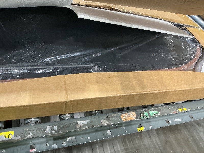 Photo 1 of ***MINOR DAMAGE*** Delma Arched Full Length Mirror, Free Standing Floor Velvet Finish Frame Mirror for Leaning or Hanging, Soft Touch Bedroom & Living Room Decor, Brown