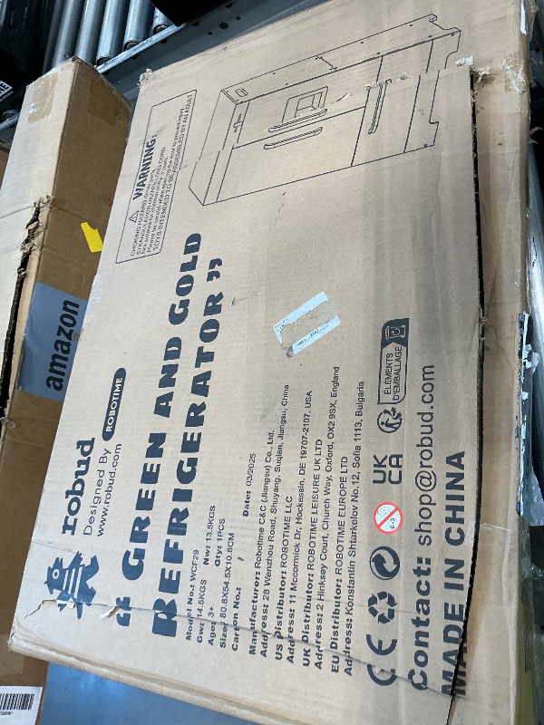 Photo 1 of *PARTIAL SET - ONLY the fridge*
ROBOTIME Wooden Play Kitchen, Toddler Kitchen Playset with Oven, Fridge & Washing Machine, Kids Kitchen Playset Gift for 3+ Year Old Boys & Girls