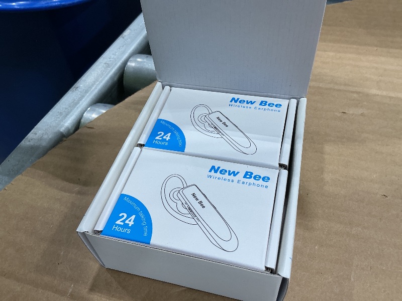 Photo 1 of [2 Pack] Bluetooth Earpiece Wireless Handsfree Headset V5.0 24 Hrs Driving with Mic 60 Days Standby Bluetooth Headset for iPhone Android Samsung Driver