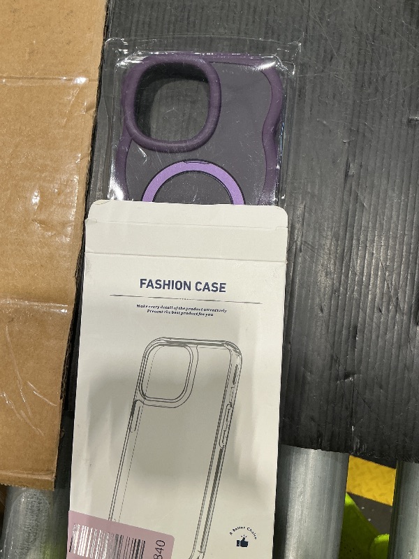 Photo 1 of [Cute Wave Frame+Mag Stand] Designed for iPhone 15 Pro Max Case, [Fit for MagSafe] Translucent Silicone Protective Magnetic Ring Phone Case Cover for iPhone 15 Promax 6.7 inch Men Women, Purple