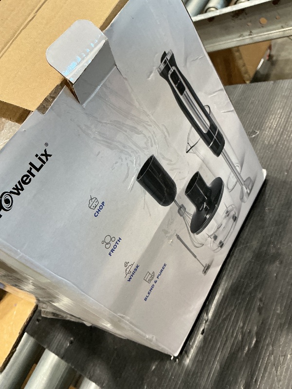 Photo 1 of **UNKNOWN MISSING PIECES** PowerLix Powerful Handheld Milk Frother With Stand Battery Operated Foam Maker Frother Wand For Coffee (A Black) (Hand Blender Set)