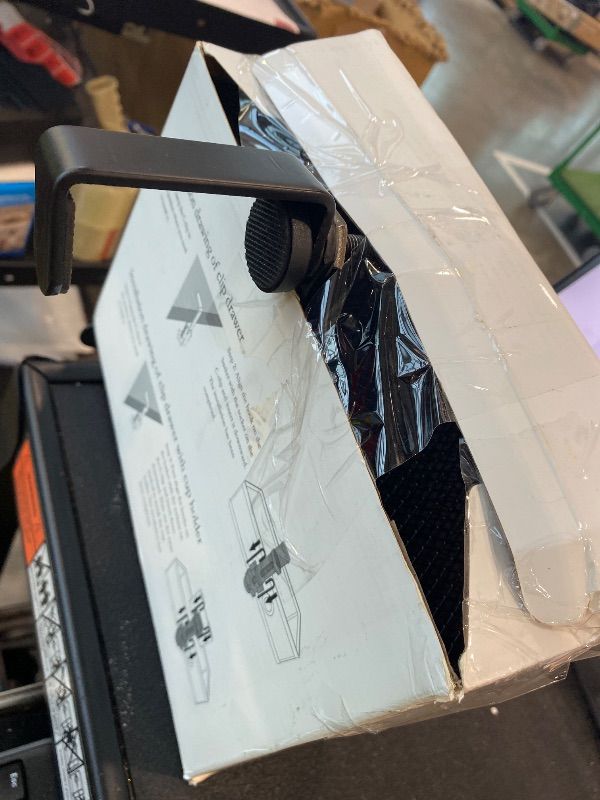 Photo 1 of *MINOR DAMAGE - USED*
ROSYLINE 360°rotation under desk drawer, Drawer Under Desk Storage Organizer, Rotary Desk Storage Organizer with Cup Holder, Clamp Drawer Basket, sturdy and durable (black)