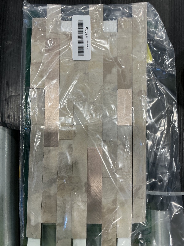 Photo 1 of 1 - Sheet Peel and Stick Backsplash Wall Tile, PVC Kitchen Backsplash, Stick on Tiles for Backsplash Kitchen (12'' X 12'', Beige Rocks)