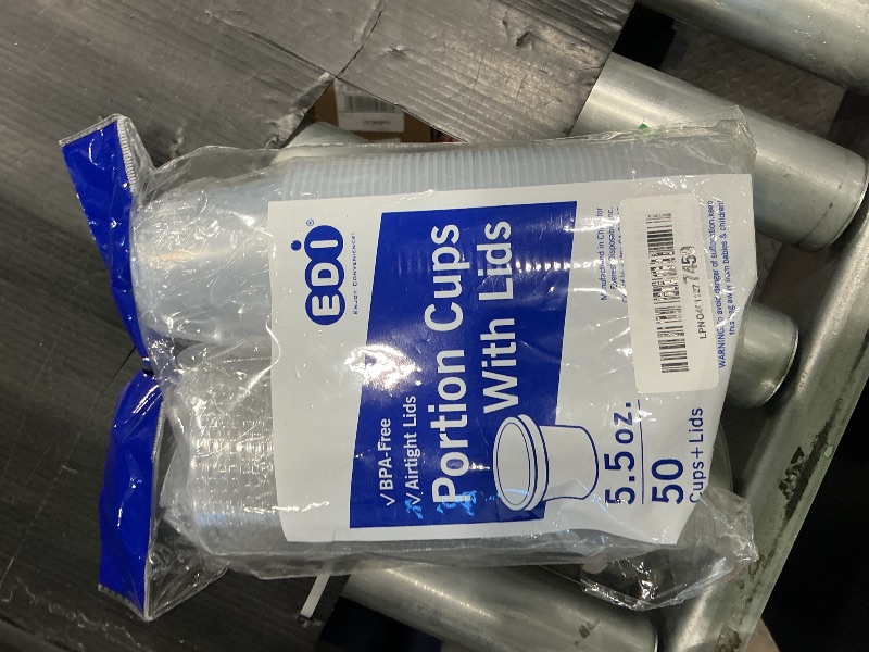 Photo 1 of [5.5 OZ, 50 Sets] EDI Clear Disposable Plastic Portion Cups with Leakproof Lids | Jello Shot/Souffle Cups| Condiment and Dipping Sauce Cups | BPA Free | Recyclable
