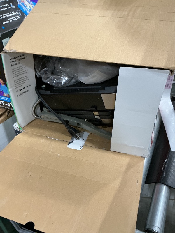 Photo 1 of ****Sold for Parts - Nonfunctional*****Chefman 5-in-1 Digital Panini Press Grill Sandwich Maker and Griddle Grill Combo with Removable, Reversible Dishwasher-Safe Grilling Plates, Opens 180° for Indoor BBQ /Flat Top Grill, Stainless steel