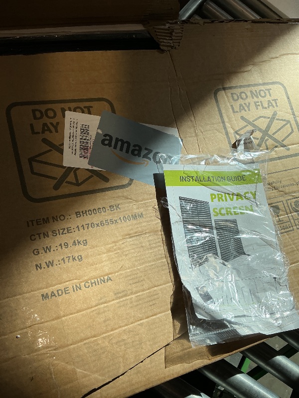 Photo 1 of *USED*
MTART Metal Privacy Screen 72" H x 47.2" Decorative Outdoor Privacy Screen Privacy Panel with Stand for Balcony Deck Patio Lawn Garden, Privacy Fence (Black-Louvered)