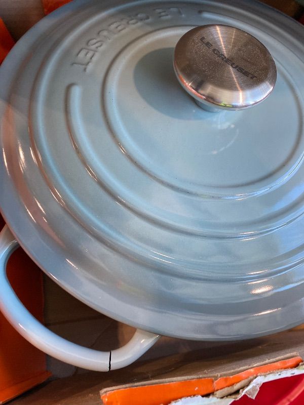 Photo 1 of *USED*
Le Creuset Enameled Cast Iron Signature Round Dutch Oven, 5.5 qt., Sea Salt