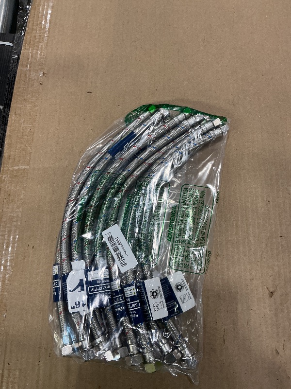 Photo 1 of [10-Pack] PLUMBINGMASTER Faucet Hose,Faucet Supply Lines (3/8" Comp x 1/2" FIP), Certified Safe Supply Lines for Bathroom Faucet (16 inch)