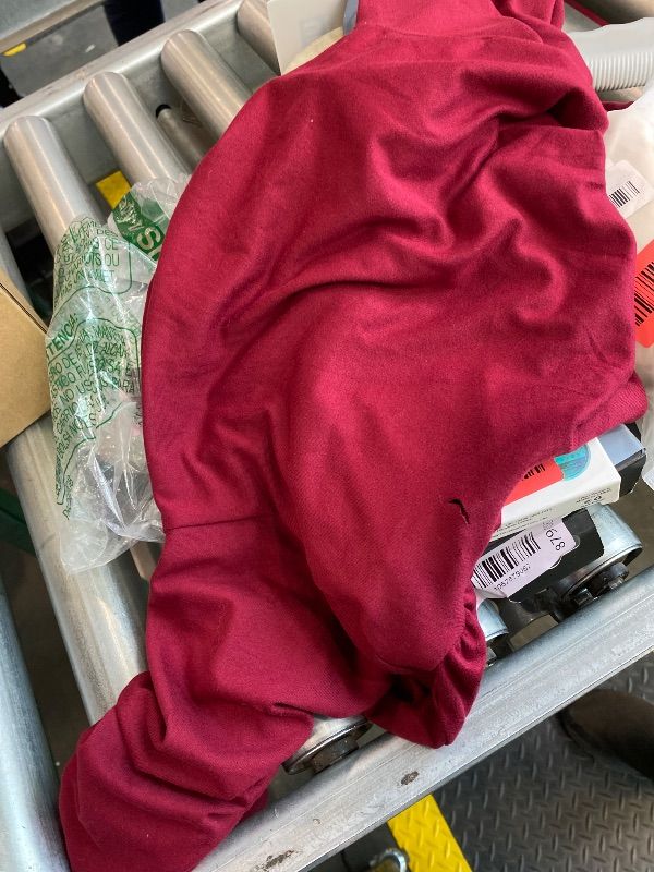 Photo 1 of ***MINOR HOLE*** SweatyRocks Women's Bodysuit Mock Neck Casual Ruched Long Sleeve Jumpsuit Burgundy X-Small