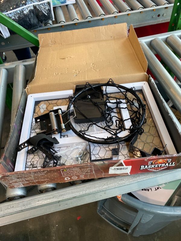 Photo 1 of ***MISSING PIECES*** Basketball Hoop Indoor,Mini Hoop with LED Light/Scoreboard, Door Basketball Hoop Basketball Toys Gifts for 5 6 7 8 9 10 11 12 Year Old Boys Girls (Honeycomb Pattern)