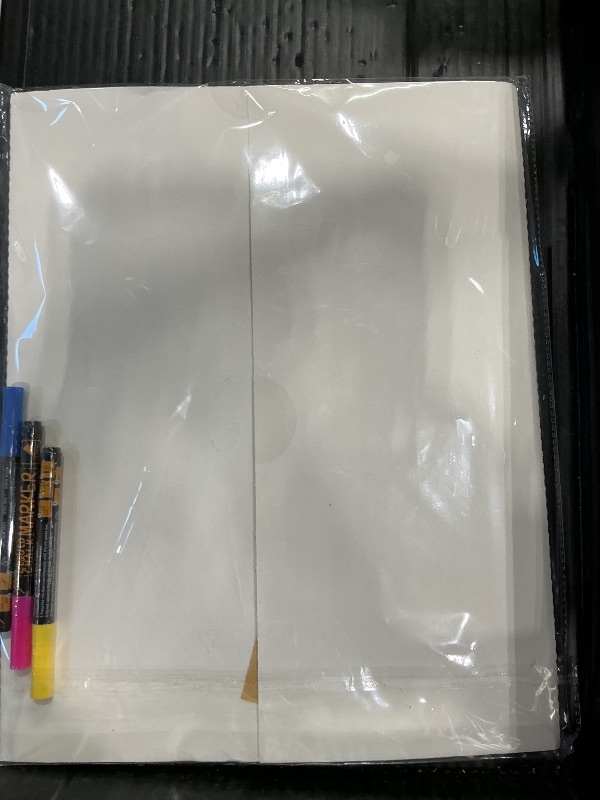 Photo 1 of ***MISSING PIECES*** JJPRO Non-Magnetic Dry Erase Calendar - Monthly & Weekly Chart, List & Blank Board for Smooth Surfaces. Clear Reusable Calendar Sticks to Fridge, Cabinet, Door & Glass