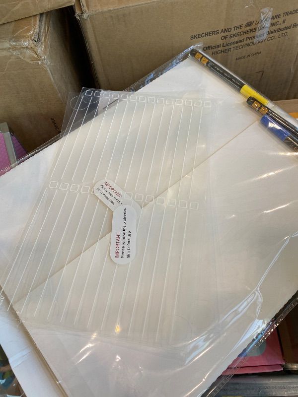 Photo 1 of ***MISSING PIECES*** JJPRO Non-Magnetic Dry Erase Calendar - Monthly & Weekly Chart, List & Blank Board for Smooth Surfaces. Clear Reusable Calendar Sticks to Fridge, Cabinet, Door & Glass