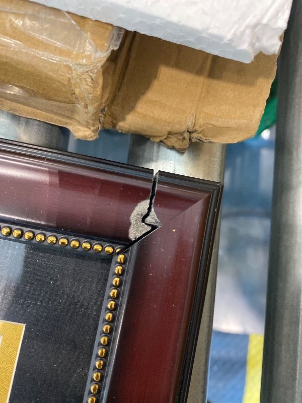 Photo 1 of ***MAJOR DAMAGE*** GraduationMall 11x22 Mahogany Diploma Frame with Tassel Holder and Picture for 8.5x11 Certificate 5x7 Photo,Real Glass,Black over Gold Mat