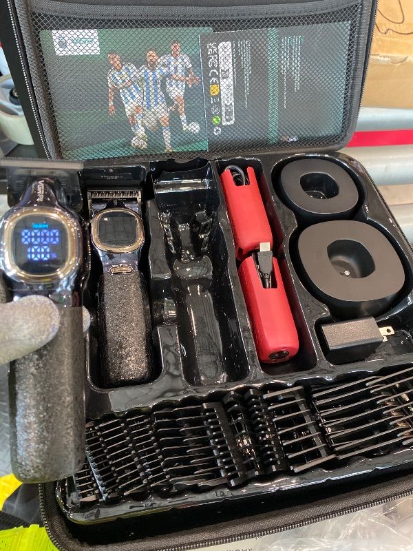 Photo 1 of *USED*
VGRPRO Professional Hair Clippers for Men, Professional Barber Clippers and Trimmer Set, Cordless Hair Clippers for Hair Cutting with Package Case, Powerful 9000 PRM Rechargable Electric (Black)