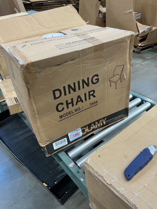 Photo 1 of ***PARTIAL SET*** COLAMY Upholstered Dining Chairs Set of 4, Fabric Dining Room Kitchen Chairs with Padded Seat and Wood Legs for Restaurant/Cafe, Camel