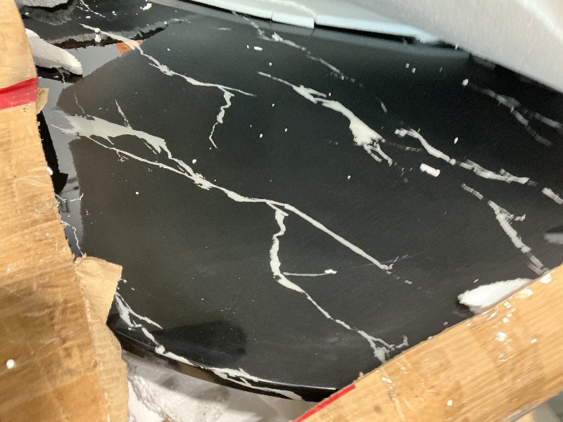 Photo 1 of **ONLY TABLE**Round Dining Table, 43-Inch Modern Dining Table, Easy Assembly for Dining Kitchen Room, Grey+Black