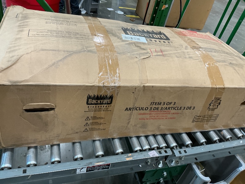 Photo 1 of *PARTIAL SET - ONLY Box 3/3, Missing Box 1/3 & 2/3*
Backyard Discovery Scenic Heights Elevated Cedar Wooden Kids Playhouse with Play Kitchen, Wrap-Around Deck, Toy Storage Bench, Saloon-Style Doors, Ladder, Stairs, and Growth Chart for Outdoor Play