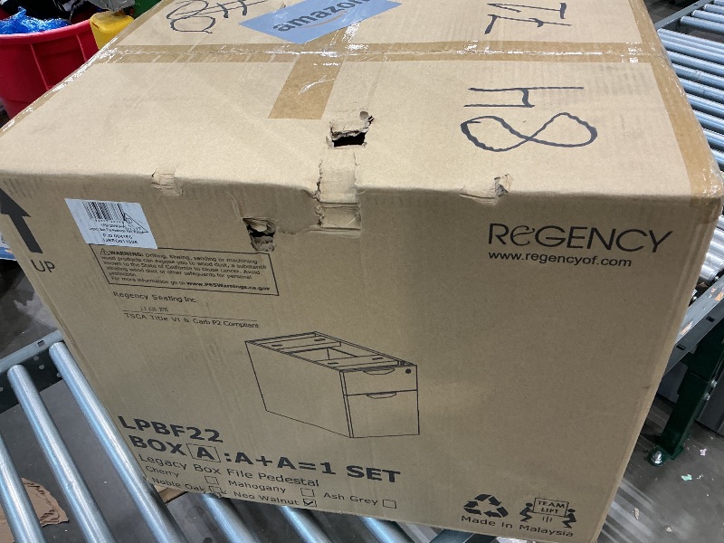 Photo 1 of ***PARTIAL SET*** Romig Legacy 60 x 30 Inch Office Desk with Single Pedestal Drawer, Durable Neo Walnut Laminate, Scratch-Resistant Surface, Spacious Workspace for Home, Professional, and Executive Offices