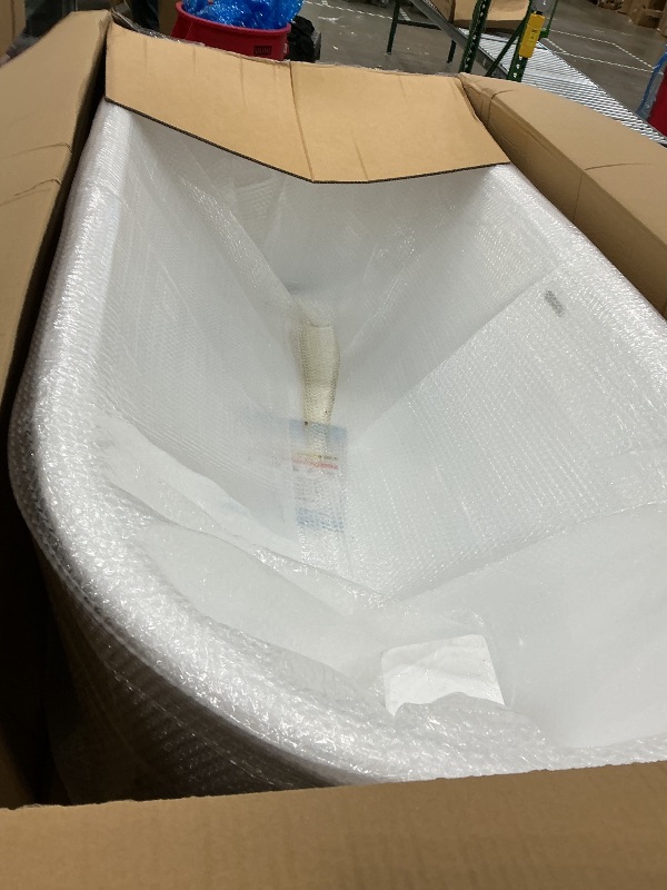 Photo 1 of *MINOR DAMAGE - USED*
WOODBRIDGE 67" Acrylic Freestanding Bathtub Contemporary Soaking White Tub with Brushed Nickel Overflow and Drain?B0013-BN