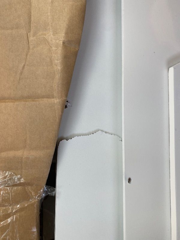 Photo 1 of ***MAJOR DAMAGE*** Full Size Loft Bed Space-Saving House Bed Frame with Safety Guard & Ladder for Small Bedroom, White