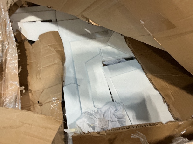 Photo 1 of ***MAJOR DAMAGE*** Full Size Loft Bed Space-Saving House Bed Frame with Safety Guard & Ladder for Small Bedroom, White