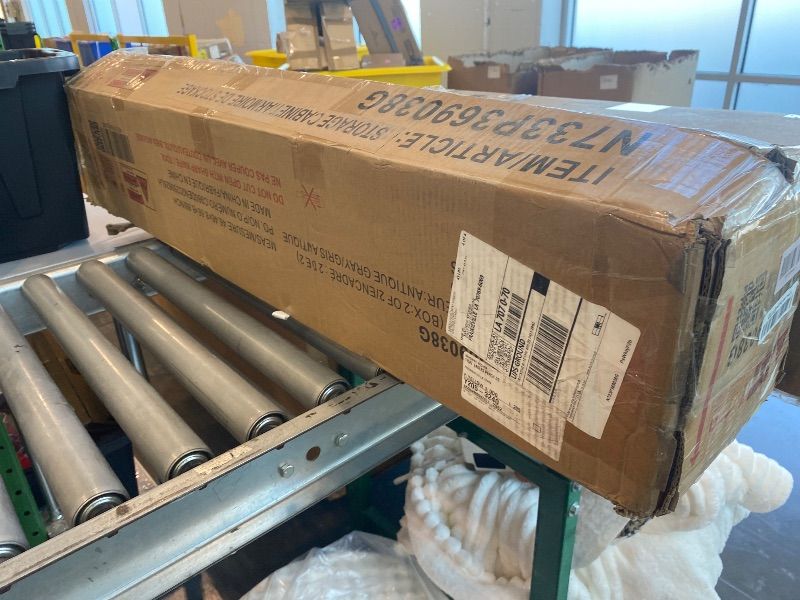 Photo 1 of **UNKNOWN MISSING PIECES**Merax 3-Pieces Bedroom Sets, Farmhouse Platform Bed, Storage Nightstand and Dresser, Bedframe with Double Sliding Door Storage Headboard and Charging Station, Antique Gray, Queen Size