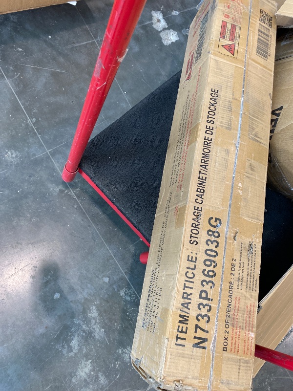 Photo 1 of **Unknkw Missing pieces**
Merax 3-Pieces Bedroom Sets, Farmhouse Platform Bed, Storage Nightstand and Dresser, Bedframe with Double Sliding Door Storage Headboard and Charging Station, Antique Gray, Queen Size