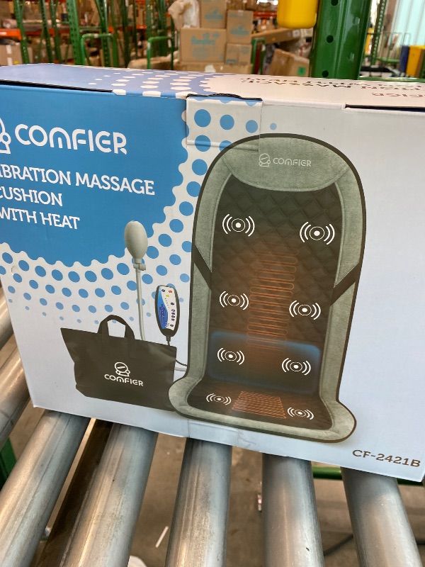Photo 1 of *UNTESTED*
COMFIER Back Massager with Heat,Massage Chair Mat with Adjustable Lumbar Support,Seat Warmer Cushion with 8 Vibration Motors & 5 Modes & Bag,Office Chair Massage Pad for Recliner,Gifts for Mom Dad