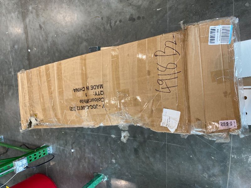 Photo 1 of *MISSING PARTS - Missing the hardware*
72" Coffee Bar Cabinet with Power Outlet & LED Light, Farmhouse Large Kitchen Hutch with Sliding Barn Door, Tall Bar Cabinets with Storage Drawers & Wine Glass Rack,Pantry China Cabinet for Home,White