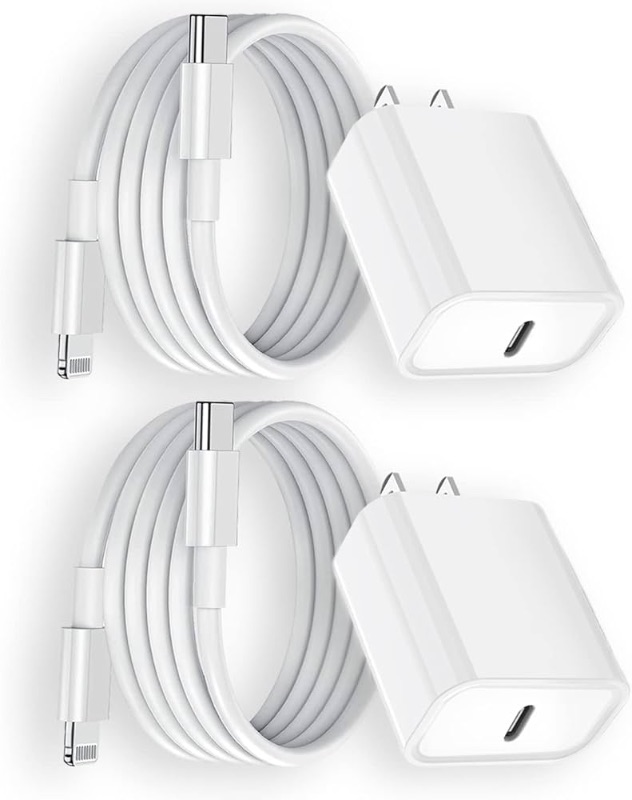 Photo 1 of 
iPhone Fast Charger,Fast Charger iPhone 2Pack 20W PD USB C Wall Charger Type C Power Adapter Lightning Cable Cord Fast Charging Plug Apple Chargers for iPhone 14 Pro/13/12 Pro Max/XS/XR/X/8/SE/iPad
