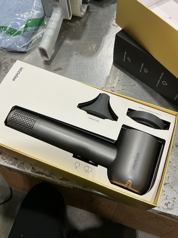 Photo 1 of **UNTESTED**
Wizwise Hair Dryer, Ionic Blow Dryer with Smoothing Nozzle, 1500W Hair Blow Dryer with 110,000RPM Fast Dry, 4 Temps&2 Speeds, 2 Accessories for Curls, Dark Gray