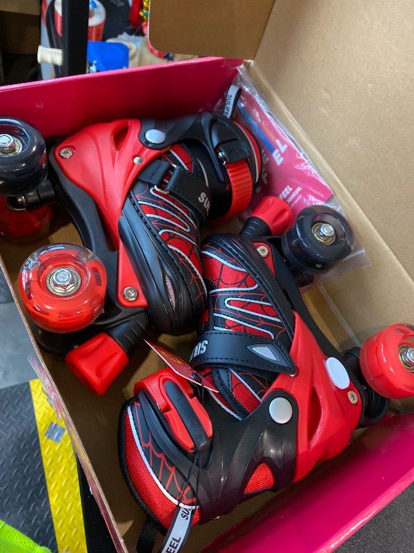 Photo 1 of *MINOR DAMAGE - USED*
SULIFEEL Adjustable Kids Roller Skates for Boys Ages 3-5 5-8 6-12 with 4 Sizes Adjustable Light up Wheels, Best Children Gift for Beginners Indoor Outdoor Sports