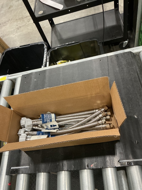 Photo 1 of (10pcs 12 inch) PLUMBINGMASTER Toilet Water Supply Line,3/8" Comp x 7/8" BC Braided Stainless Steel Toilet Supply Line,Toilet Connector Hose with Anti-Leaking Brass Nut