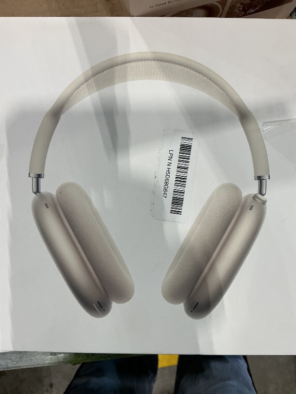 Photo 1 of **MAJOR DAMAGED/check clerk comments**
Apple AirPods Max Wireless Over-Ear Headphones, Pro-Level Active Noise Cancellation, Transparency Mode, Personalized Spatial Audio, USB-C Charging, Bluetooth Headphones for iPhone - Starlight