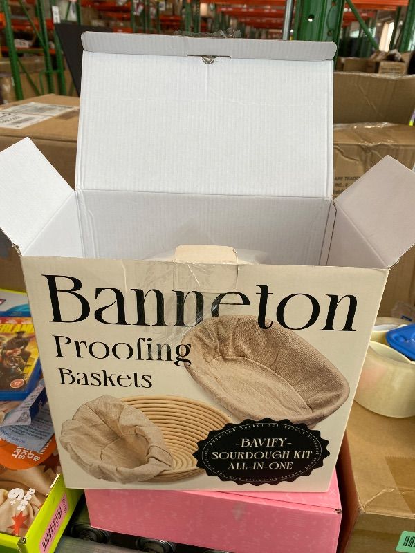 Photo 1 of ***SIMILAR ITEM*** Banneton Bread Proofing Basket, Kook, Sourdough Proofing Bread Basket, Bread Banneton Proofing, Artisan Sourdough Making Baskets, 9 Inch Rattan Baskets and Cloth Liners, Set of 2, Round