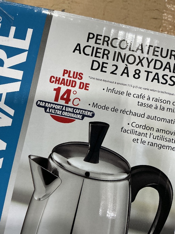 Photo 1 of *USED*
Farberware Electric Coffee Percolator, Stainless Steel Basket, Automatic Keep Warm, No-Drip Spout, 8 Cup