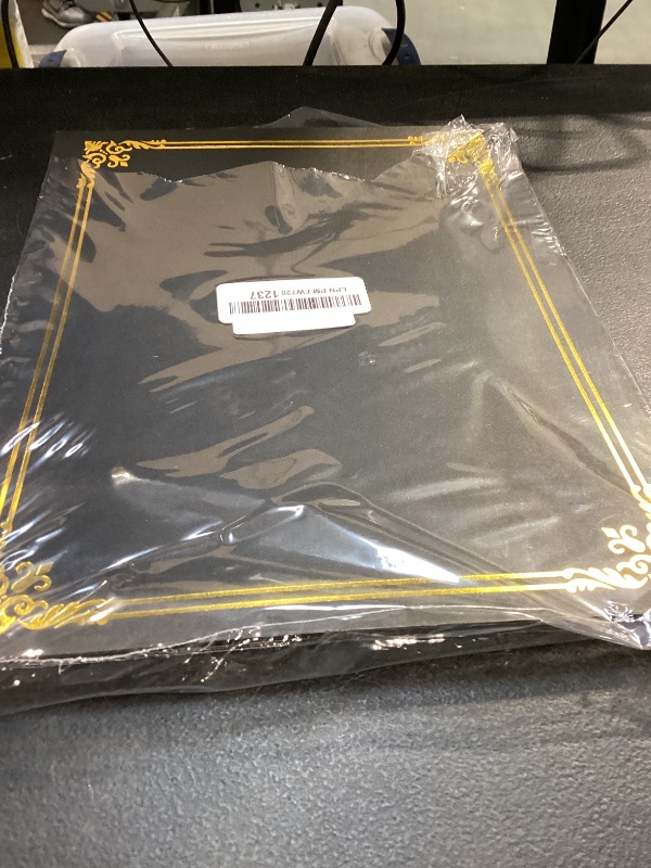 Photo 1 of 12 Packs Certificate Covers,Black Cardboard Diploma Cover,Certificate Holders Gold Foil Border,for Letter Size 8.5 x 11 Inch Awards and Certificates
