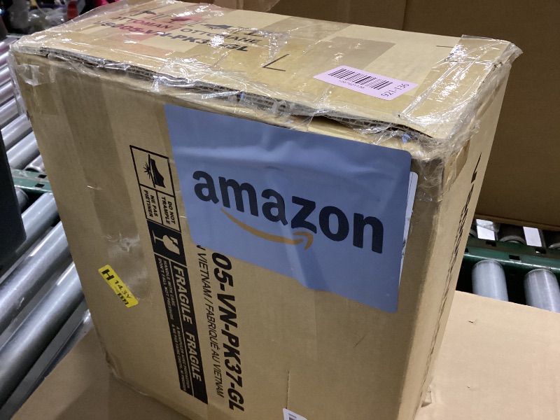 Photo 1 of GREENSTELL Small Vanity Stool Chair with Storage and Folding Back, 13.4" x 15" x 30" Square Faux Fur Soft Ottoman, 4 Metal Legs with Anti-Slip Feet, Furry Padded Seat for Makeup, Bedroom, Pink