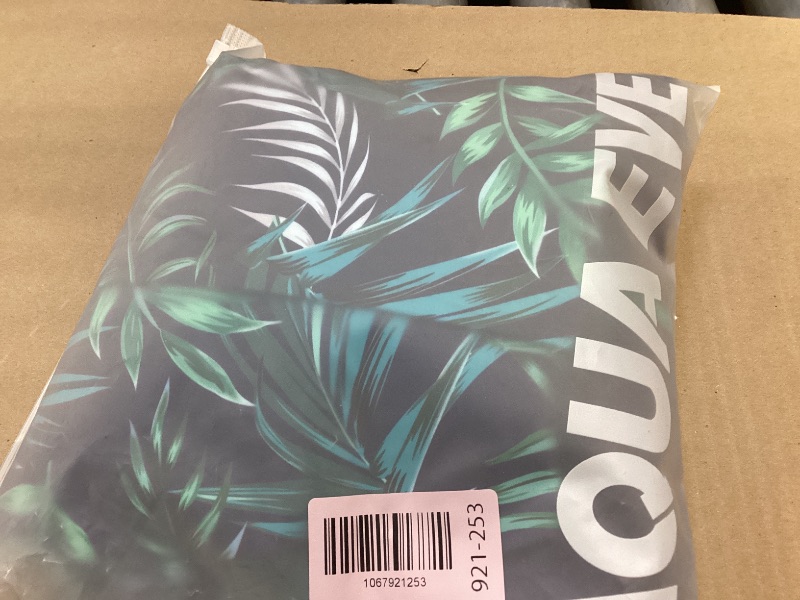 Photo 1 of Womens Rash Guard Long Sleeve-Two Piece Swimsuit with Built in Bra Zip Front Swim Shirt and Shorts with Pockets Navy Leaves X-Large