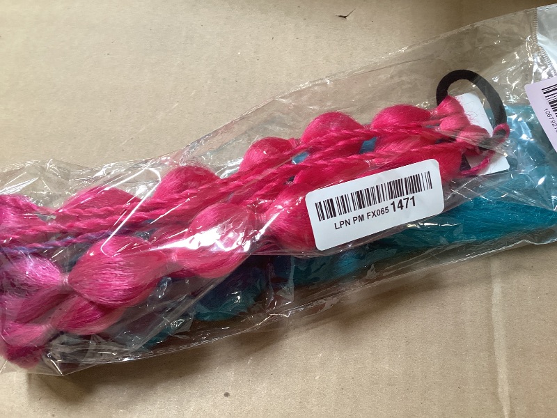 Photo 1 of 1pc. Colored Hair Extensions, Behufun 20" Lightweight Colored Hair Extensions for Kids Bubble Ponytail Extension with Hair Tie, Ombre Crazy Hair Day Accessories for Girls Festival Rave B41