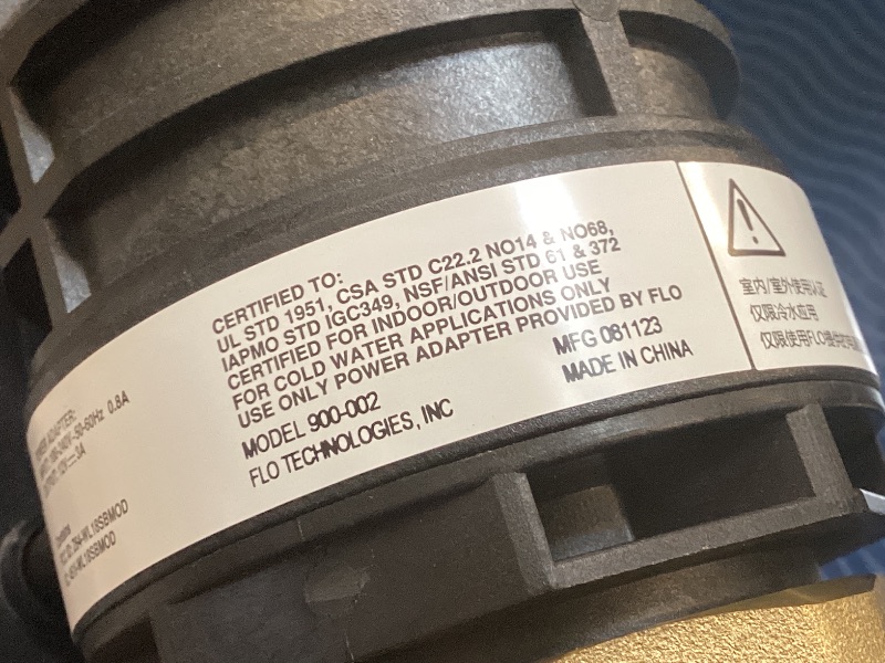 Photo 1 of Moen Flo Smart Water Monitor and Automatic Shutoff Sensor, Wi-Fi Connected Water Leak Detector for 1-1/4-Inch Diameter Pipe, 900-002