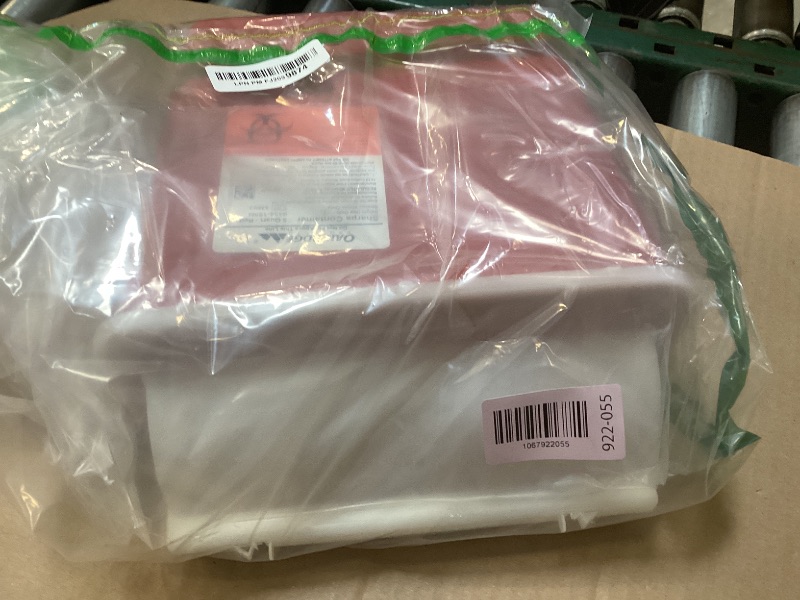 Photo 1 of Oakridge Products Sharps Container for Home Use and Professional 5 Quart (2-Pack), Biohazard Needle and Syringe Disposal, Mailbox Style Lid, CDC Certified