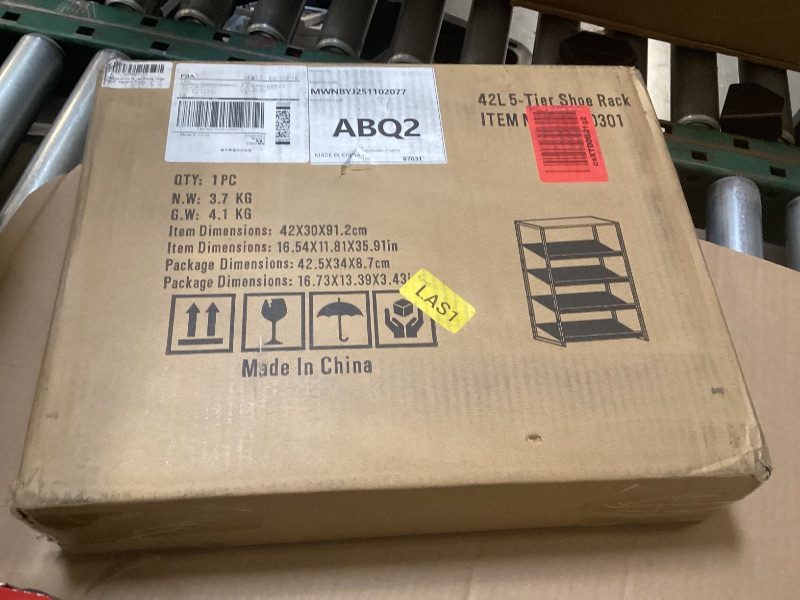 Photo 1 of 5 Tier Metal Shoe Rack, Sturdy Steel Frame with Rust-Proof Coating, MDF Top, Adjustable Flat Inclined Mesh Shelves, Anti-Tip Scratch-Resistant Feet, Sleek Show Rack for Entryway, Hallway, Garage