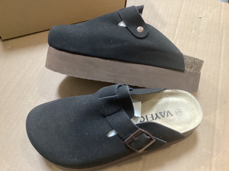 Photo 1 of KIDMI Women's Platform Clogs Leather Mules Cork Footbed Potato Shoes,   Size 6-6.5