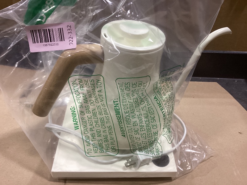 Photo 1 of INTASTING Electric Kettles, Gooseneck Electric Kettle, ±1? Temperature Control, Stainless Steel Inner, Quick Heating, for Pour Over Coffee, Brew Tea, Boil Hot Water, 0.9L White