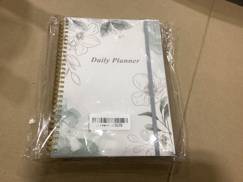 Photo 1 of Daily Planner Undated - B5 To Do List Notebook Hourly Schedules, Spiral Appointment Planner for Women and Men, PVC Hardcover, Inner Pocket, Elastic Closure, 7" x 10", Teal Flowers