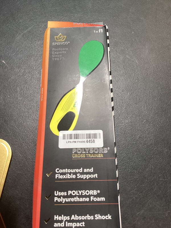 Photo 1 of Spenco Polysorb Cross Trainer Athletic Cushioning Arch Support Shoe Insoles Women's 5-6.5