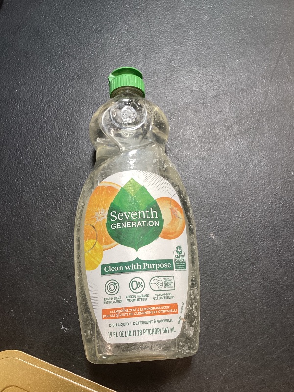 Photo 1 of 1 PACK- Seventh Generation Dish Liquid Soap Clementine Zest Lemongrass Liquid Soap 19 oz